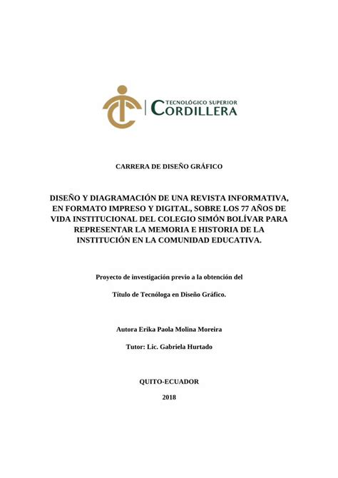 Pdf DiseÑo Y DiagramaciÓn De Una Revista Informativa En Pdfslidenet