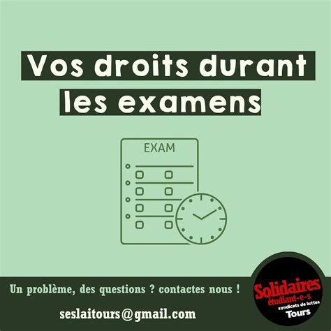 Solidaires Etudiant E S Tours On Twitter Vos Droits Durant Les