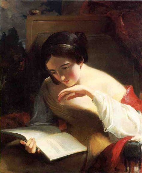 Portrait Of A Girl Reading 1842 Painting Thomas Sully Oil Paintings