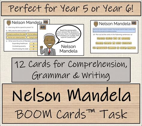 Nelson Mandela Uks2 Boom Cards™ Comprehension Activity Teaching Resources