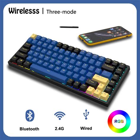 RGB Backlit USB Teclado Mec Nico Chaves Azuis Bluetooth Claviers Sem Fio Custom Hot Swappable