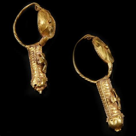 Byzantine Gold Earrings with a Cross - St James Ancient Art