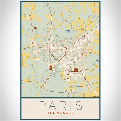 Paris Tennessee Map Print In Woodblock — Jace Maps