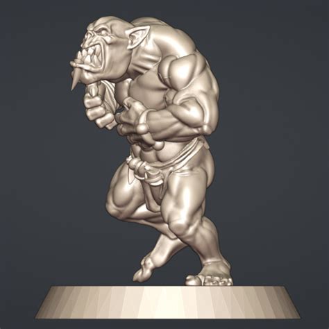 3D Printable Fantasy Football Savage Orc Lineman 01 By BruteFun Minatures