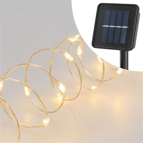 Guirlande Lumineuse Solaire M Microled Blanc Chaud Fixe Argent E