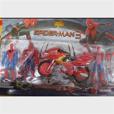 Brinquedo Infantil Bonecos Os Vingadores 3 Homem Aranha E Uma Moto