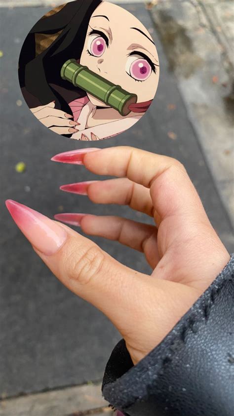 Nezuko U As Sam Anime Nails Asian Nails Classy Acrylic Nails