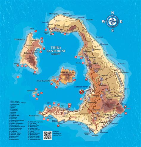 Santorini Map Santorini Greece Map Santorini Travel