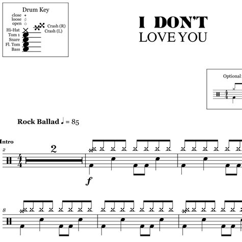 I Don T Love You My Chemical Romance Drum Sheet Music