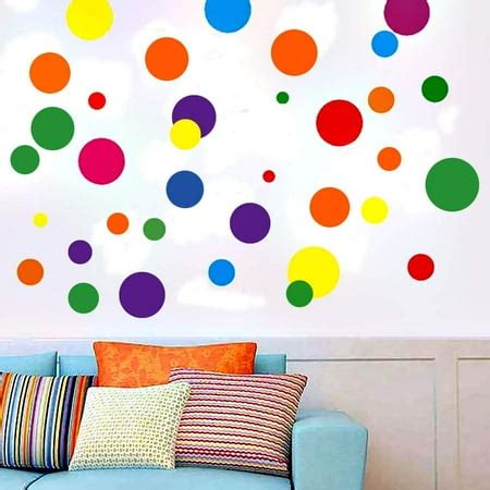 Creative Dots Wall Decals Primary Colors Dots Decals Rainbow Colors ...