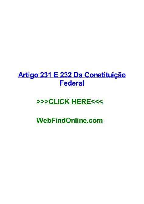 Artigo 231 E 232 Da Constituiг§гјo Federal By Amandadlfoh Issuu