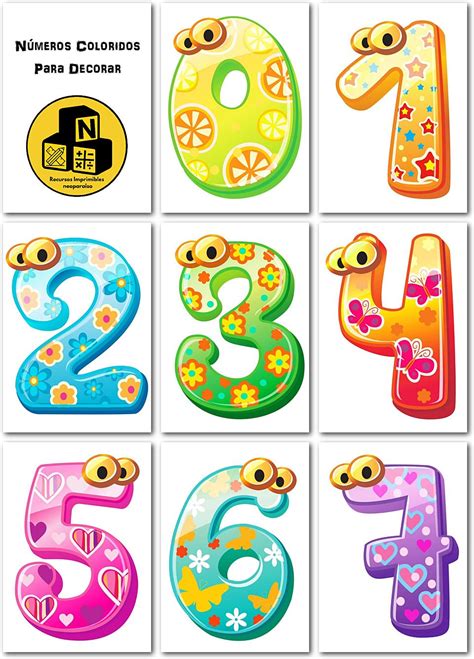 Numeros Divertidos Para Imprimir - Números a color para Imprimir. Un dígito por página. | Imagenes donde ...