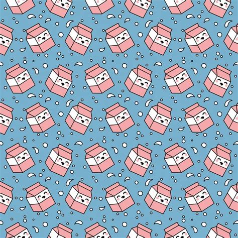 Cartoon Cute Milk Seamless Pattern Stock Vector By Gabrielonat