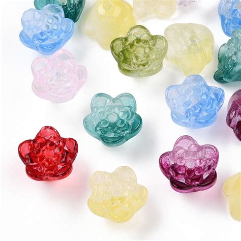 Amazon UR URLIFEHALL 500 Pcs Flower Bead Caps 5 Petal Lampwork