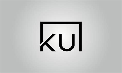 Letter KU logo design. KU logo with square shape in black colors vector ...