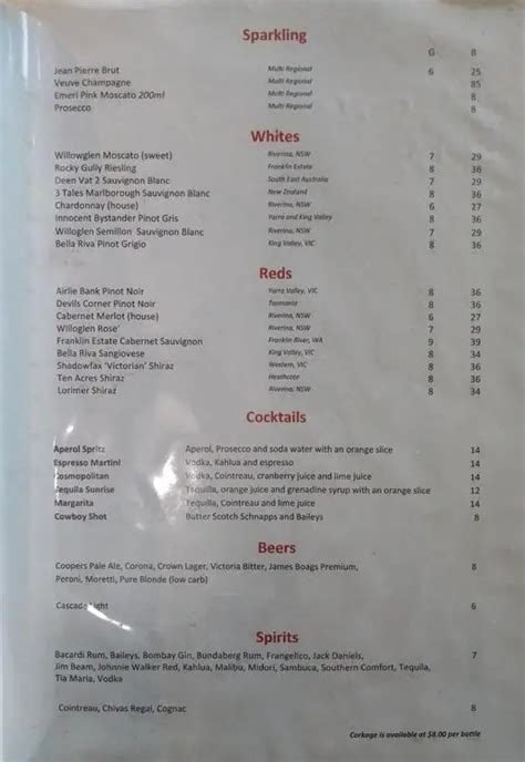 Menu at Cafe Matto, Heidelberg