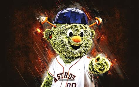 Download wallpapers Orbit, Houston Astros mascot, MLB, portrait, orange ...