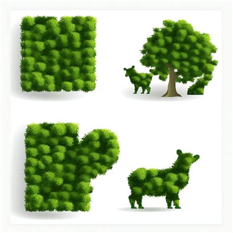 Premium AI Image | A Set of Boxwood Hedges Trimmed Into Rectangular ...