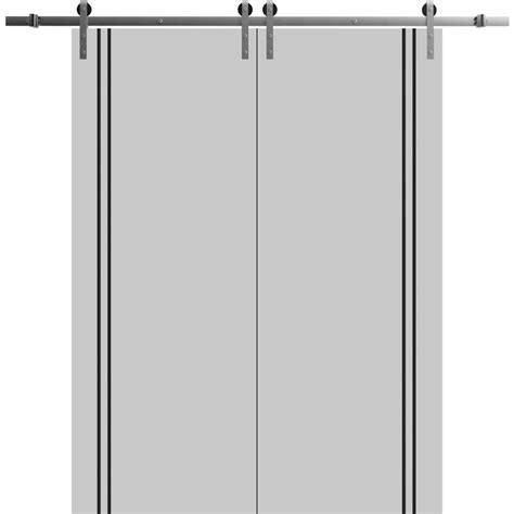 Sturdy Double Barn Door X Inches With Planum Grey Matte