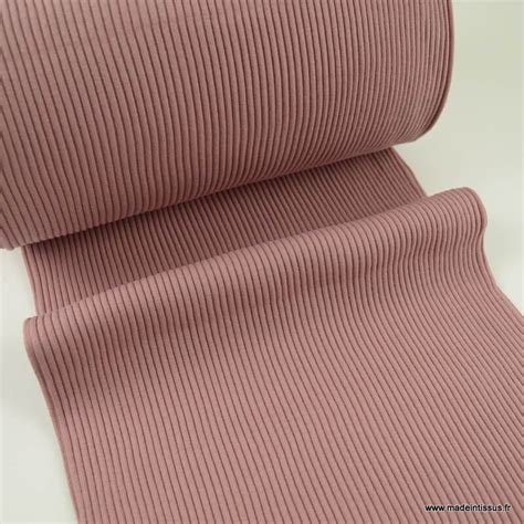 Tissu Jersey Bord C Te Tubulaire C Tel Vieux Rose Oeko Tex