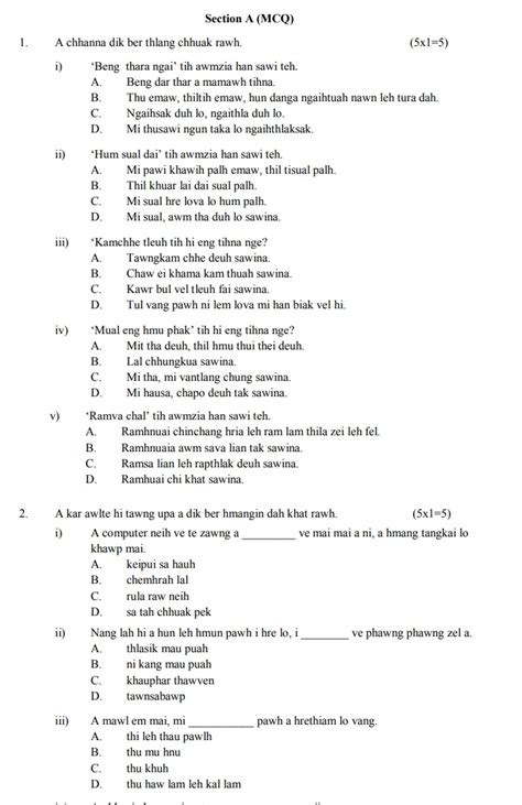 Download Cbse Class 10 Sample Paper And Marking Scheme 2023 24 Mizo