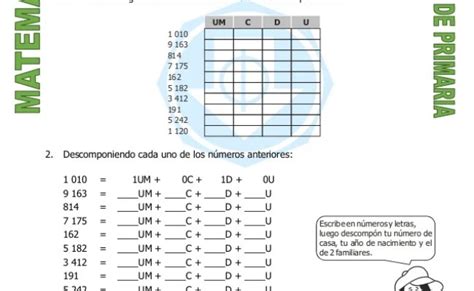 Ejercicios De Valor Posicional Tercer Grado Valor Posicional Fichas Nbkomputer