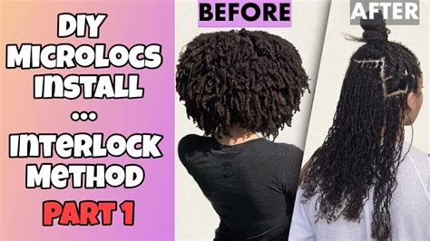 DIY MICROLOCS INSTALL Interlock Method Starter Locs Part 1 YouTube