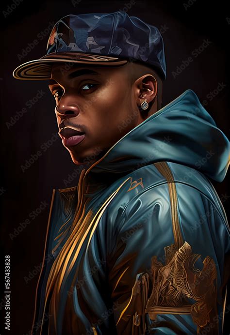 fictional character, ai generated, Portrait of a beautiful african american man in a cap and ...