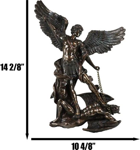 Ebros Archangel Saint Michael Slaying Chained Satan Lucifer Hanging