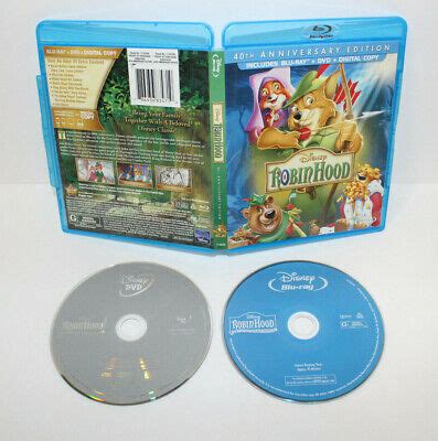 Disney Robin Hood Blu Ray Dvd Disc Set Th Anniversary