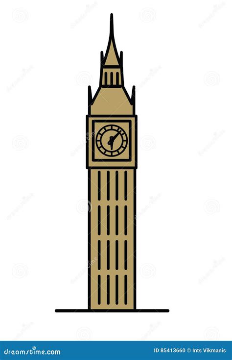 Ilustra O Linear De Londres Big Ben Ilustra O Do Vetor Ilustra O