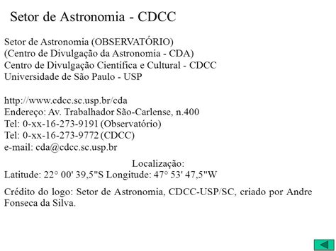 Abertura Do Setor De Astronomia Cdcc Ppt Carregar