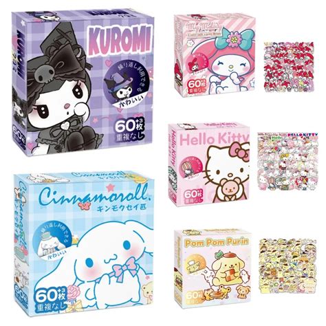 60pcs Sanrio Sticker Pack Cute Diy Decorative Waterproof Anime Stickers