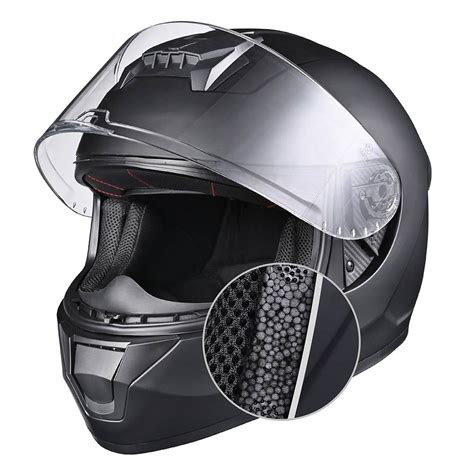 TheLAShop Bluetooth Motorcycle Helmet Matte Black DOT Full Face ...