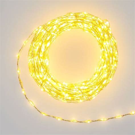 Guirlande fil lumineux blanc chaud 10M 625 micro LED câble argenté