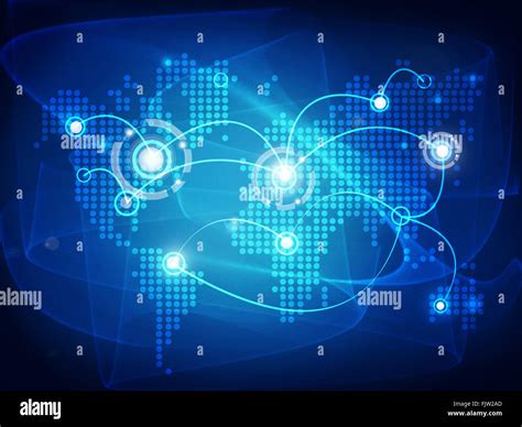 Mapa Del Mundo Conectados Con Líneas Fotografía De Stock Alamy