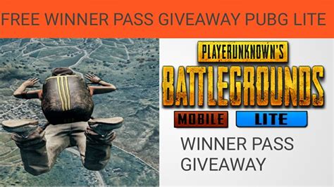 Free Winner Pass Giveaway Pubg Mobile Lite Youtube