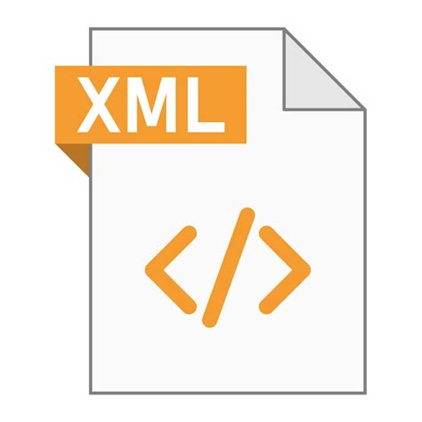 Diseño plano moderno de icono de archivo xml para web Vector Premium