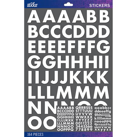 Sticko Alphabet Stickers White Futura Bold Large Set Of 3 Ebay