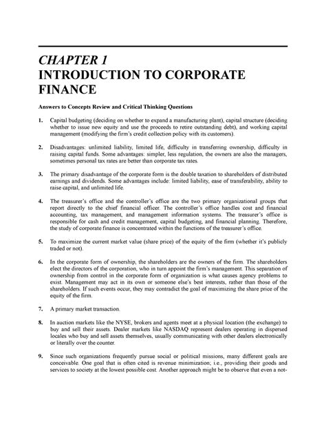 chapter  introduction  corporate finance chapter  introduction