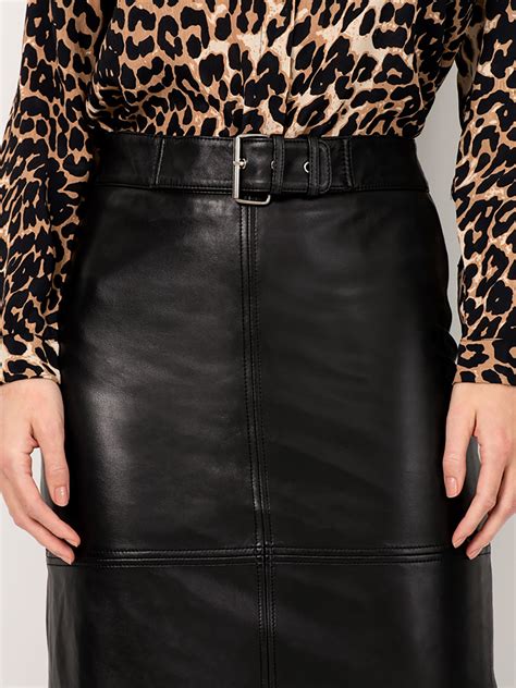 Sosandar Buckle Leather Pencil Skirt, Black | Leather pencil skirt ...