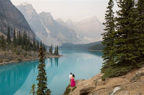 Moraine Lake Sunrise Engagement - Moraine Lake Engagement Photographer ...