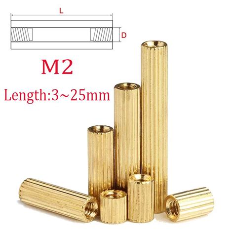 Entretoise filetée en laiton M2 100 pièces L 3mm à 25mm filetage