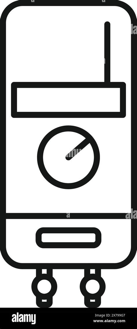 Black And White Line Drawing Of An Electric Water Heater Symbols For