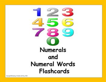 Numerals And Numeral Words Flashcards By Keeping It Simple With Kay