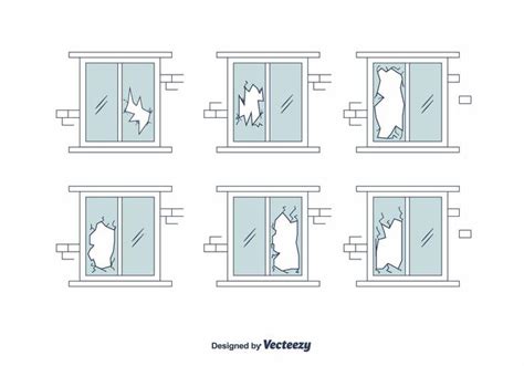 Broken Window Vector Set 123108 Vector Art at Vecteezy