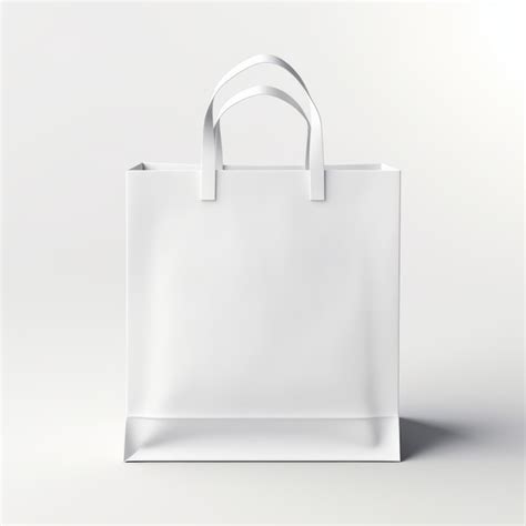 Bolsa De Compras Blanca Sobre Un Fondo Blanco Foto Premium