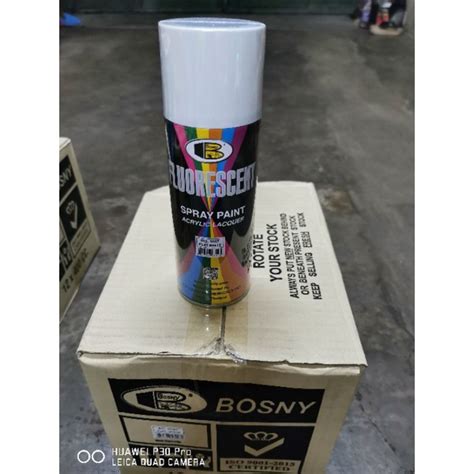 Bosny Fluorescent Spray Paint Flat White No 1007 Shopee Philippines