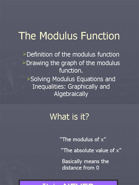 The Modulus Function | PDF