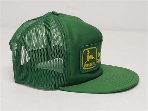 Vintage John Deere Patch Trucker Hat Louisville Mfg  Gem